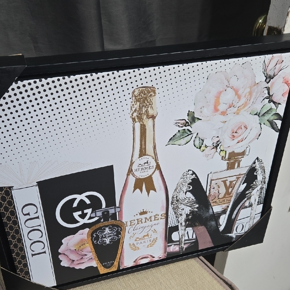 Luxury Fashion Art Painting with Pink and Black Accents - Picture 2 of 6